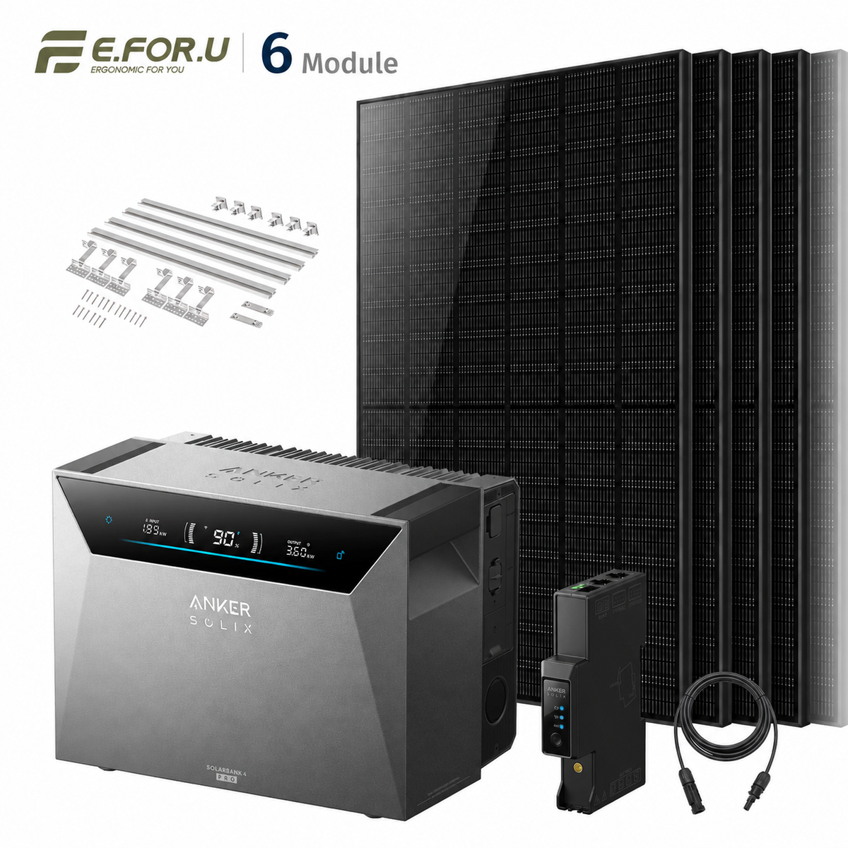 Anker SOLIX Solarbank 4 E5000 Pro Balkonkraftwerk Speicher mit 500W Solarmodul Set