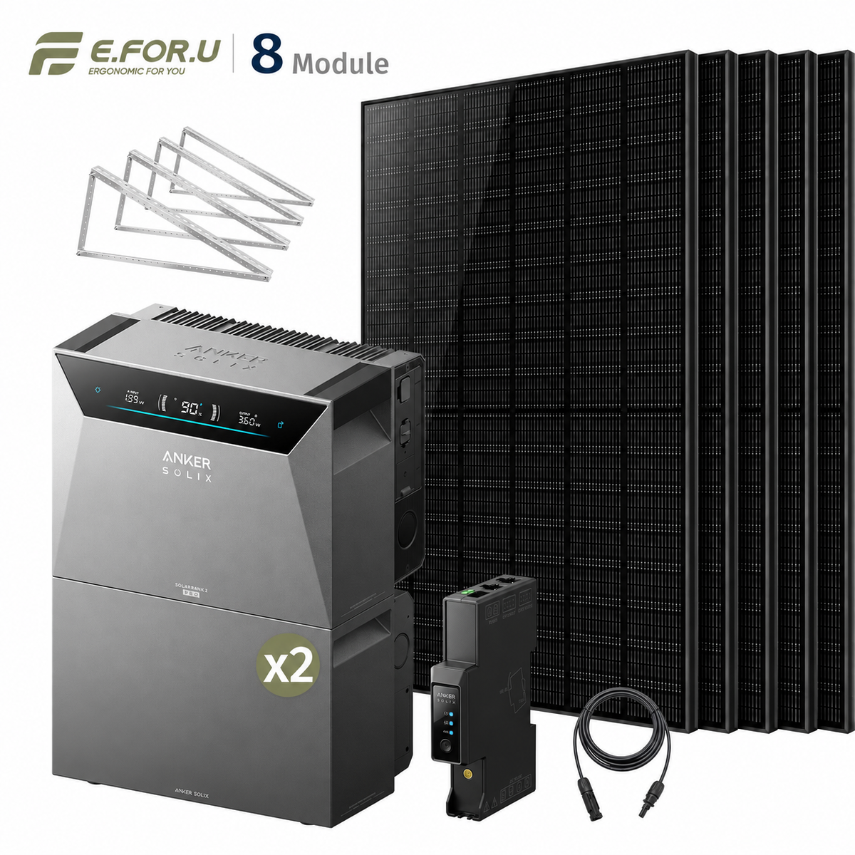 Anker SOLIX Solarbank 4 E5000 Pro Balkonkraftwerk Speicher mit 500W Solarmodul Set