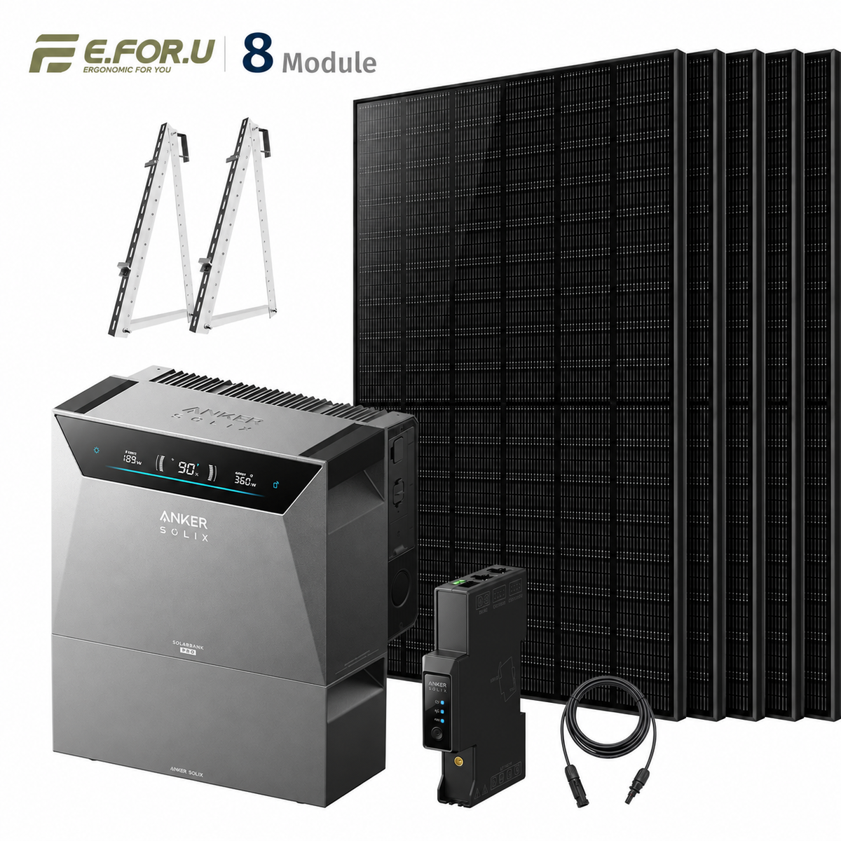 Anker SOLIX Solarbank 4 E5000 Pro Balkonkraftwerk Speicher mit 500W Solarmodul Set