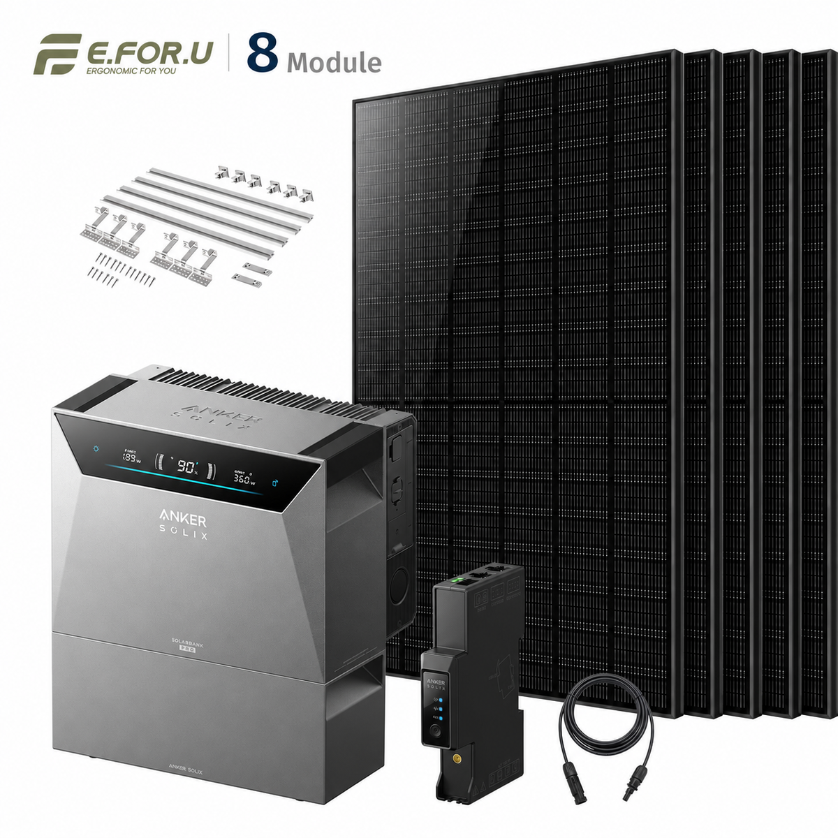 Anker SOLIX Solarbank 4 E5000 Pro Balkonkraftwerk Speicher mit 500W Solarmodul Set