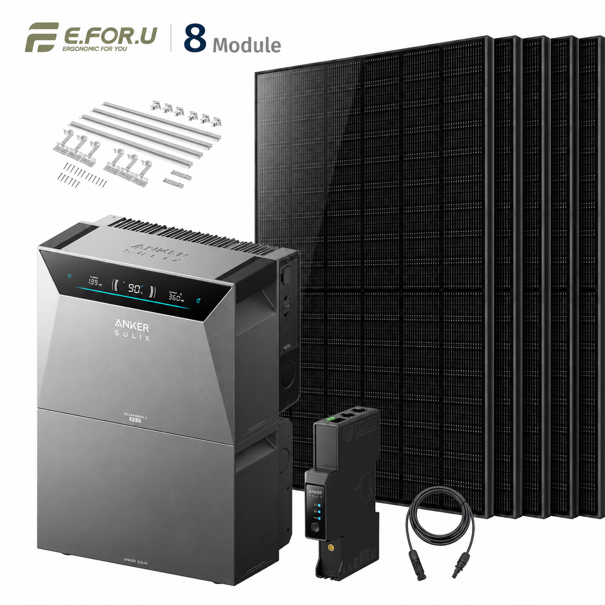 Anker SOLIX Solarbank 4 E5000 Pro Balkonkraftwerk Speicher mit 500W Solarmodul Set