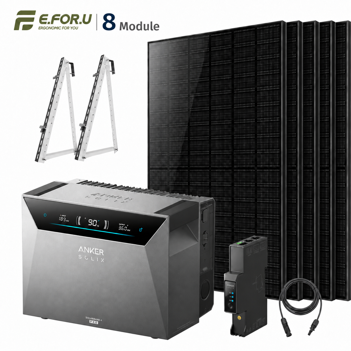 Anker SOLIX Solarbank 4 E5000 Pro Balkonkraftwerk Speicher mit 500W Solarmodul Set