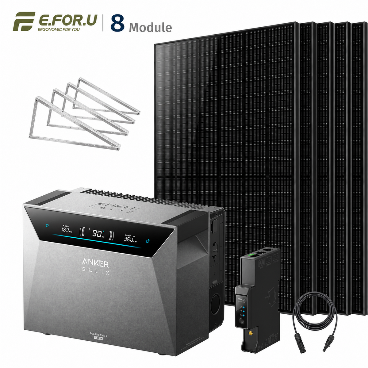 Anker SOLIX Solarbank 4 E5000 Pro Balkonkraftwerk Speicher mit 500W Solarmodul Set
