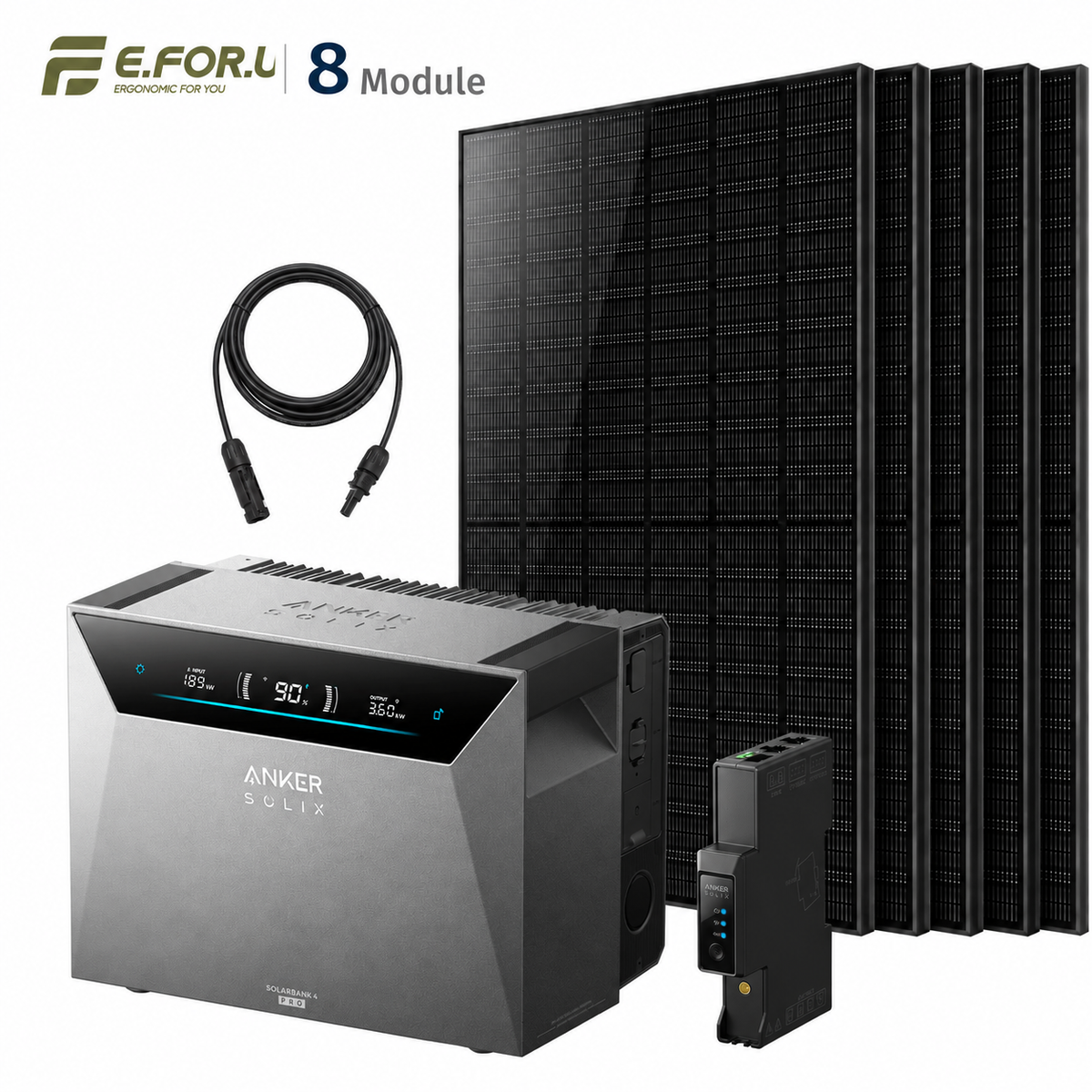 Anker SOLIX Solarbank 4 E5000 Pro Balkonkraftwerk Speicher mit 500W Solarmodul Set