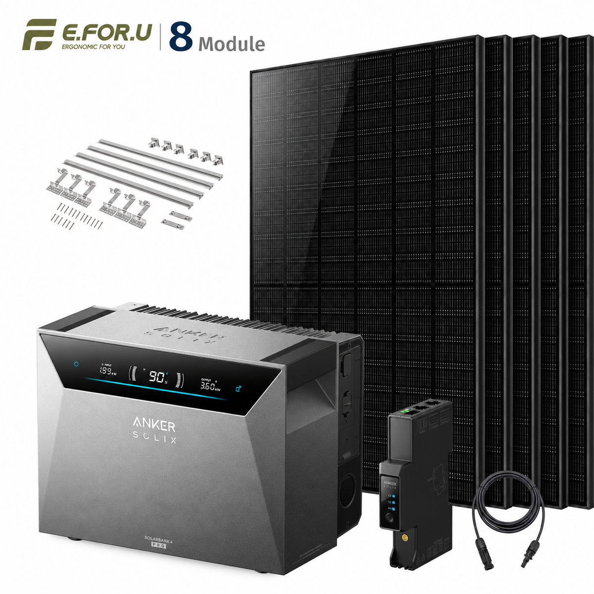Anker SOLIX Solarbank 4 E5000 Pro Balkonkraftwerk Speicher mit 500W Solarmodul Set
