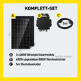 Bild in Galerie-Betrachter laden, EFORU Komplettset Balkonkraftwerk 960W mit 2x480W Bifazialer Glas-Glas Solarmodule, APsystems Wechselrichter EZ1-M, AC Kabel
