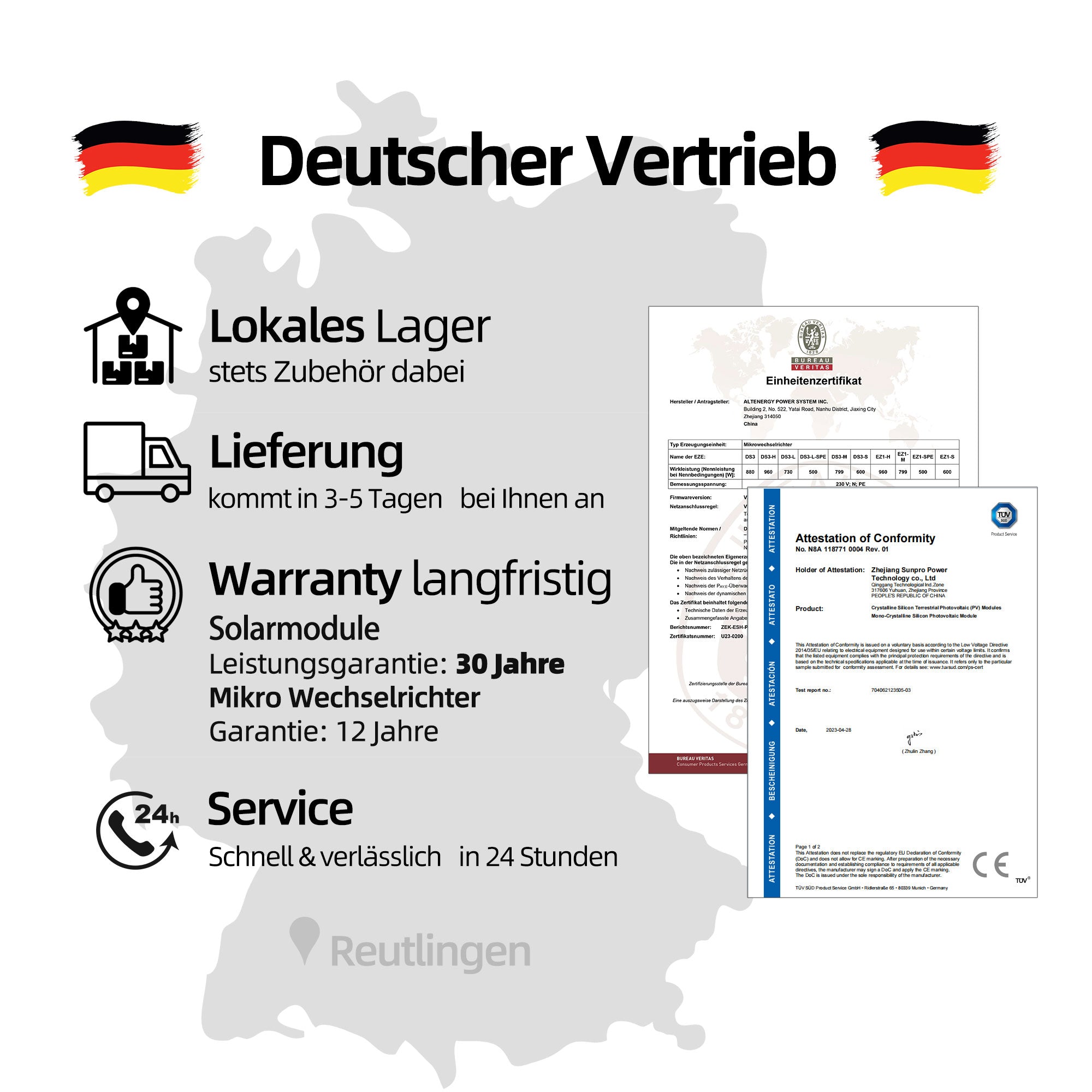 EFORU Komplettset Balkonkraftwerk 960W mit 2x480W Bifazialer Glas-Glas Solarmodule, APsystems Wechselrichter EZ1-M, AC Kabel