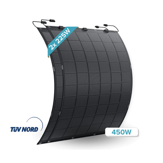 FLEXSOLAR Flexibel Solarmodul Solarpanel Monokristallin für Camping Wohnmobil IP67 225Wp/Stück