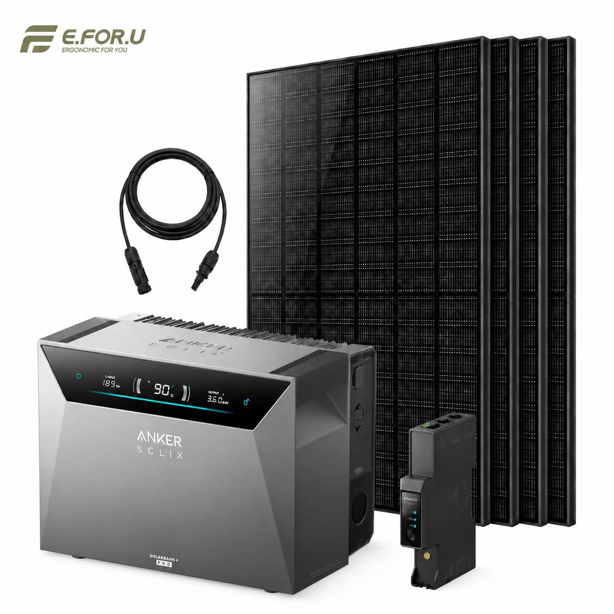 Anker SOLIX Solarbank 4 E5000 Pro Balkonkraftwerk Speicher mit 500W Solarmodul Set